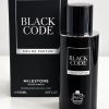 Parfum Black Code Milestone 100 ml, flacon negru, apă de parfum pentru bărbați