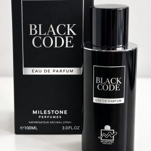 Parfum Black Code Milestone 100 ml, flacon negru, apă de parfum pentru bărbați